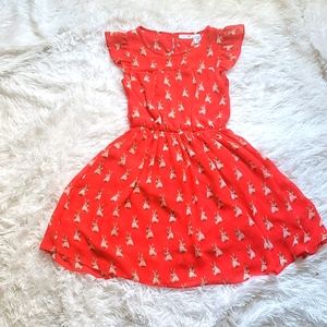 *2 for 15*   Scooter brown size 10-12 red bunny dress